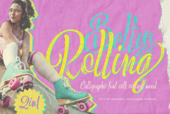 Bettys Rolling: A Script Font That Captures the Spirit of 80s Roller Skating
