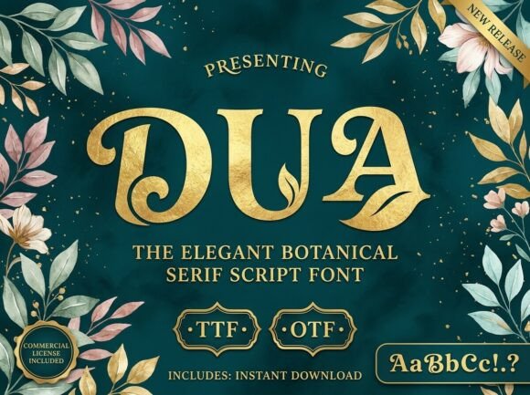 Dua: Elevating Organic Luxury Through Botanical Serif Script