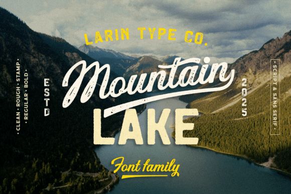 Mountain Lake Fonts for Vintage Projects